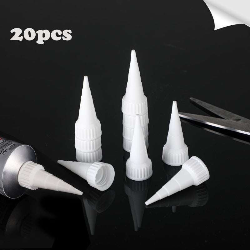 Zhehao 20 Pack e6000 Snip Tip Applicator Tips Cap for E6000 Craft Glue 3.7 Ounce Adhesive Tubes - Image 2